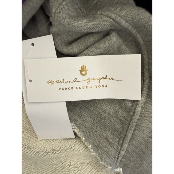 Spiritual Gangster Rainbow Trim Accents Cropped Pullover Sweatshirt XS Gray NWT - Picture 12 of 16